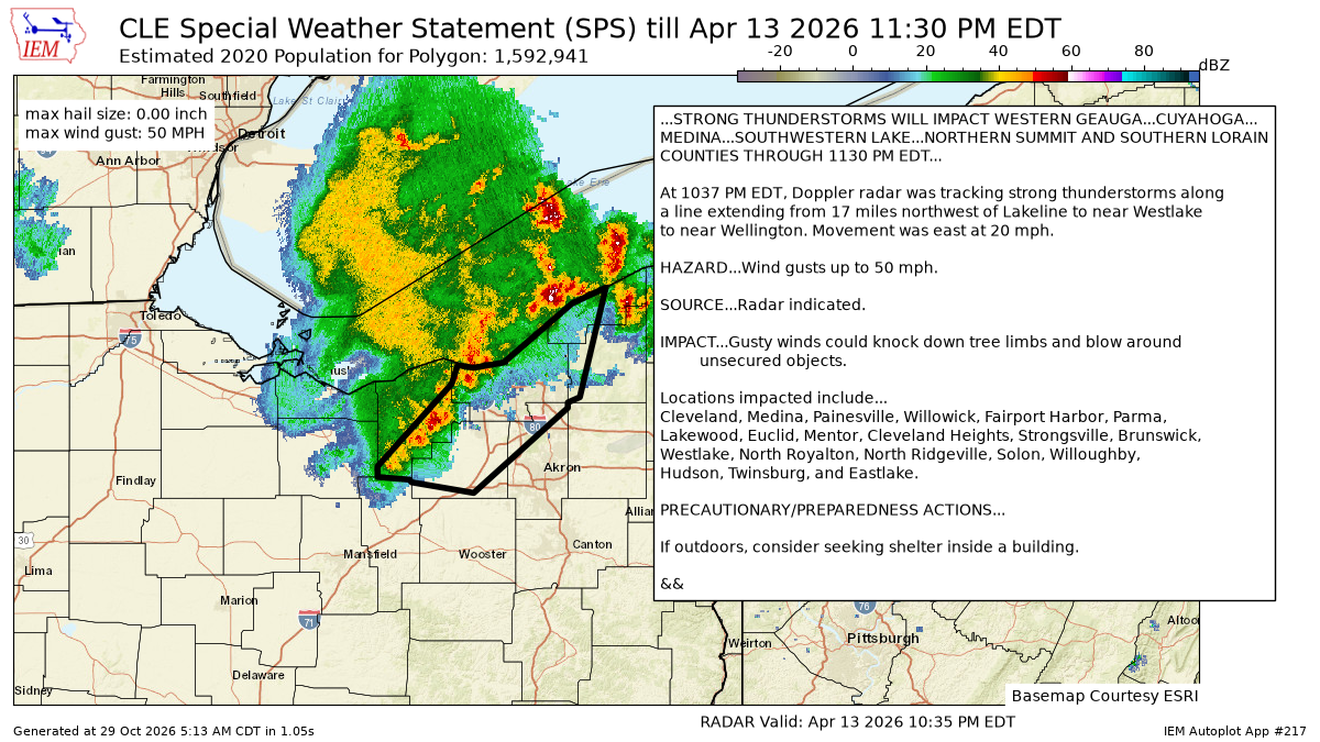 IEM :: SPS from NWS CLE